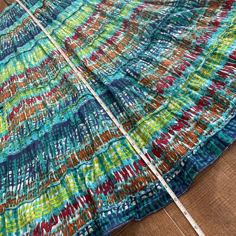 Kim Rogers Women's Tiered Festival Boho Hippie Gypsy Skirt  Large 100% Cotton - Picture 7 of 7